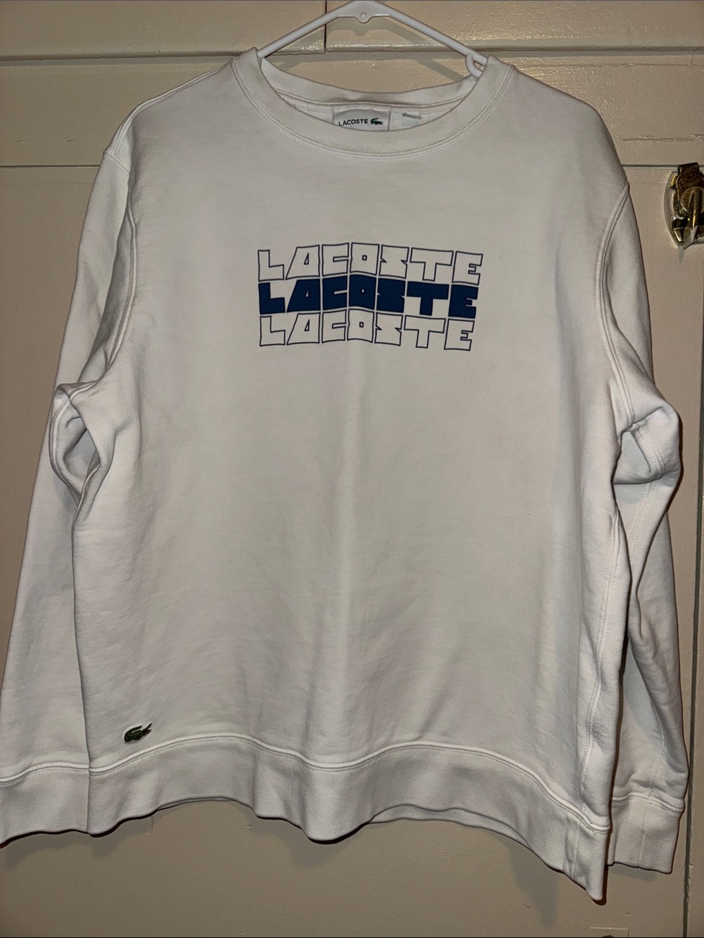 LACOSTE Men's Long Sleeve Wordplay Sweatshirt Size XXL